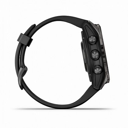 картинка Garmin Fenix 7S Pro Sapphire Solar, 42 мм, цвет корпуса угольно-серый, ремешок черного цвета от маркетплейса TEMA.shop 5
