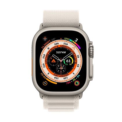 картинка Apple Watch Ultra GPS + Cellular, 49 мм, корпус из титана, ремешок цвета сияющая звезда, размер L от маркетплейса TEMA.shop 2