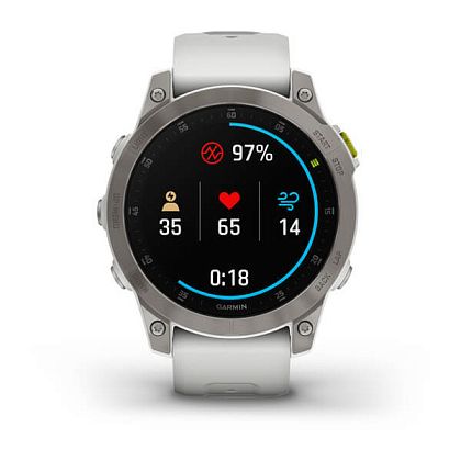 картинка Garmin Epix Pro (Gen 2) Sapphire, 47 мм, корпус титановый, ремешок белого цвета от маркетплейса TEMA.shop 4