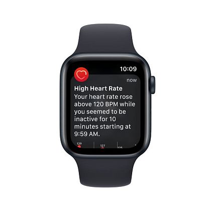 картинка Apple Watch SE 2022, 44 мм, цвет корпуса темная ночь, ремешок цвета темная ночь, размер M/L от маркетплейса TEMA.shop 4