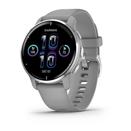 картинка Garmin Venu 2S, 40.4 мм, цвет корпуса и ремешок серого цвета, серебристый безель от маркетплейса TEMA.shop 1