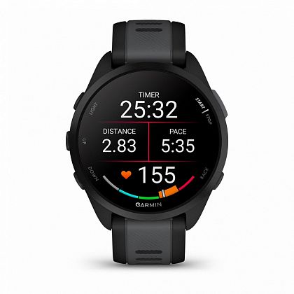 картинка Garmin Forerunner 165 Music, 43 мм, цвет корпуса черный с серым ремешком от маркетплейса TEMA.shop 2
