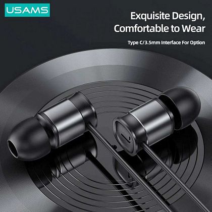 картинка Usams EP-46 Mini Type-C In-ear Earphone, стерео-наушники с разъемом Type-C (US-SJ576), черный от маркетплейса TEMA.shop 2