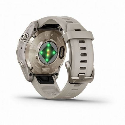 картинка Garmin Epix Pro (Gen 2) Sapphire, 42 мм, золотистый корпус, ремешок светло-песочного цвета от маркетплейса TEMA.shop 2