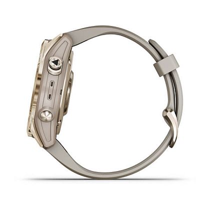 картинка Garmin Fenix 7S Sapphire Solar, 42 мм, цвет корпуса кремово-золотой, ремешок светло-песочного цвета от маркетплейса TEMA.shop 6