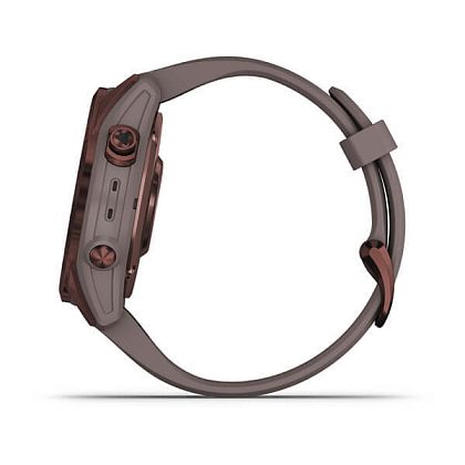 картинка Garmin Fenix 7S Sapphire Solar, 42 мм, цвет корпуса темно-бронзовый, ремешок светло-сланцевого цвета от маркетплейса TEMA.shop 6