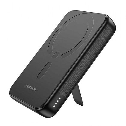 картинка Borofone BJ47 Quick PD20W Magnetic Wireless Power Bank 10000mAh, с подставкой, черный от маркетплейса TEMA.shop 1