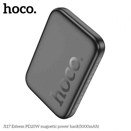 картинка Hoco J117 5000mAh Esteern PD20W Magnetic Wireless Charging Power Bank, черный от маркетплейса TEMA.shop 3