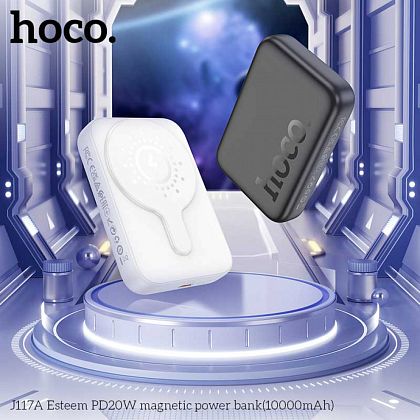 картинка Hoco J117A 10000mAh Esteern PD20W Magnetic Wireless Charging Power Bank, черный от маркетплейса TEMA.shop 6