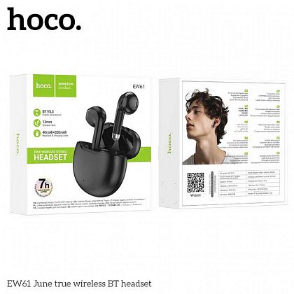 картинка Hoco EW61 June TWS BT 5.3 Headset, 7h, черный от маркетплейса TEMA.shop 2