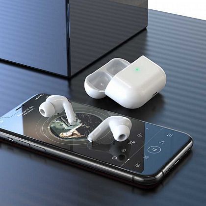 картинка Hoco EW05 Plus Active Noise Cancelling True Wireless BT Headset 3.5h Qi support, белый от маркетплейса TEMA.shop 6