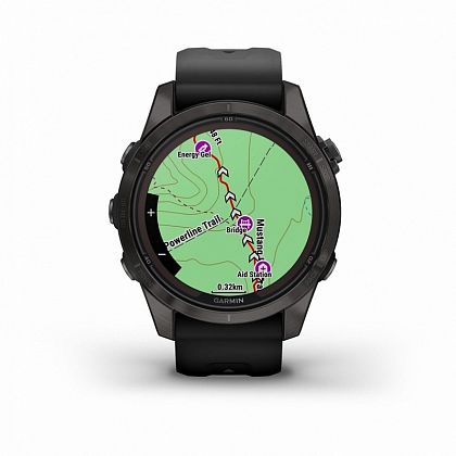 картинка Garmin Fenix 7S Pro Sapphire Solar, 42 мм, цвет корпуса угольно-серый, ремешок черного цвета от маркетплейса TEMA.shop 4
