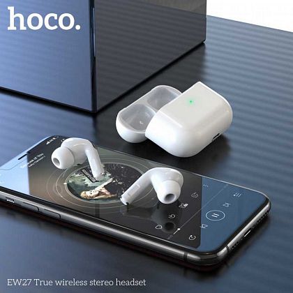 картинка Hoco EW27 True Wireless BT5.3 Headset, 4h, белый от маркетплейса TEMA.shop 5