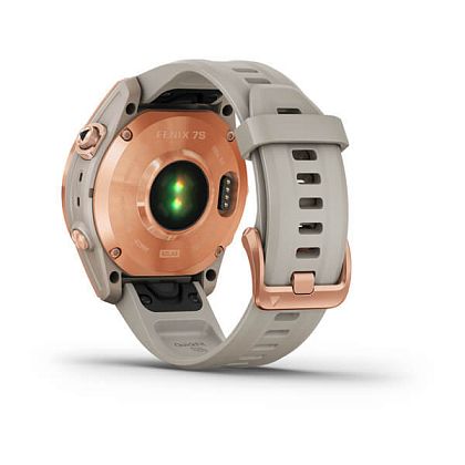 картинка Garmin Fenix 7S Solar, 42 мм, цвет корпуса розовое золото, ремешок песочного цвета от маркетплейса TEMA.shop 5