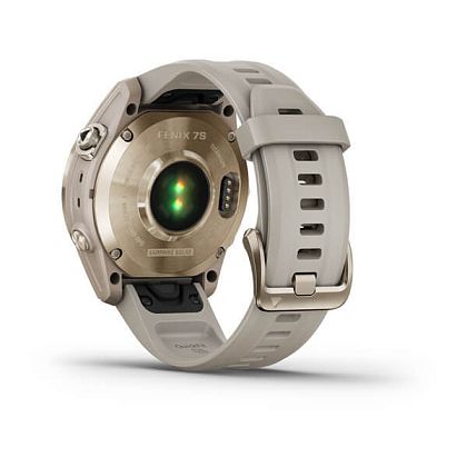 картинка Garmin Fenix 7S Sapphire Solar, 42 мм, цвет корпуса кремово-золотой, ремешок светло-песочного цвета от маркетплейса TEMA.shop 5