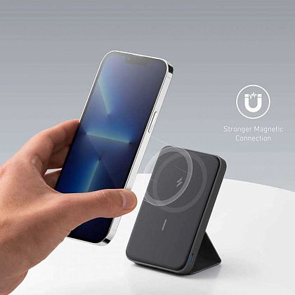 картинка Anker MagGo Power Bank 5000mAh, 7.5W, Stand, (A1614), черный от маркетплейса TEMA.shop 2