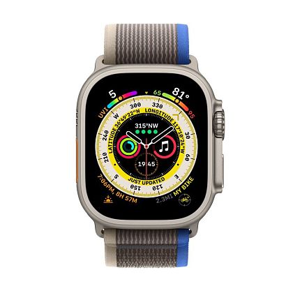 картинка Apple Watch Ultra GPS + Cellular, 49 мм, корпус из титана, ремешок серо-синего цвета, размер S/M от маркетплейса TEMA.shop 4