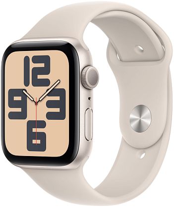 картинка Apple Watch SE 2023, 44 мм, цвет корпуса сияющая звезда, ремешок цвета сияющая звезда, размер S/M от маркетплейса TEMA.shop 1