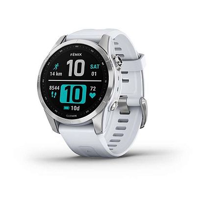 картинка Garmin Fenix 7S, 42 мм, цвет корпуса серебристый, ремешок белого цвета от маркетплейса TEMA.shop 1