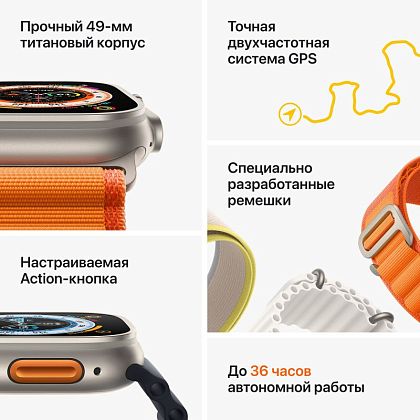 картинка Apple Watch Ultra GPS + Cellular, 49 мм, корпус из титана, ремешок зеленого цвета, размер L от маркетплейса TEMA.shop 8