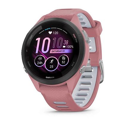картинка Garmin Forerunner 265S, 41 мм, цвет корпуса розовый с ремешком розово-серого цвета от маркетплейса TEMA.shop 1