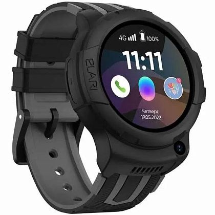 картинка Детские умные часы ELARI KidPhone 4G Wink, цвет корпуса черный от маркетплейса TEMA.shop 1
