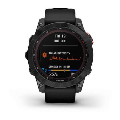 картинка Garmin Fenix 7 Solar, 47 мм, цвет корпуса серый с черным ремешком от маркетплейса TEMA.shop 2