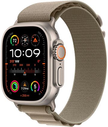 картинка Apple Watch Ultra 2 GPS + Cellular, 49 мм, корпус из титана, ремешок оливкового цвета, размер L от маркетплейса TEMA.shop 1