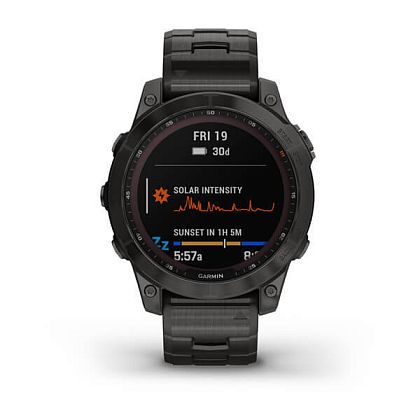 картинка Garmin Fenix 7 Sapphire Solar, 47 мм, цвет корпуса угольно-серый с угольно-серым титановым браслетом от маркетплейса TEMA.shop 2