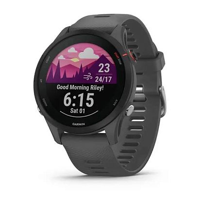 картинка Garmin Forerunner 255, 45 мм, цвет корпуса серый с темно-серым ремешком от маркетплейса TEMA.shop 1