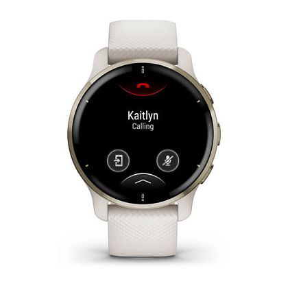картинка Garmin Venu 2 Plus, 43 мм, корпус и ремешок цвета слоновая кость, безель кремовое золото от маркетплейса TEMA.shop 2