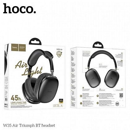 картинка Hoco W35 Air Triumph Wireless Headphones, 45hours, BT 5.3, TF, черный от маркетплейса TEMA.shop 2
