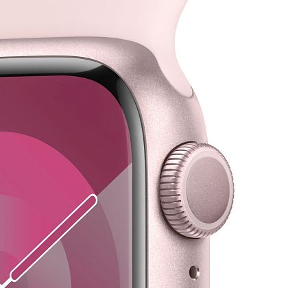 картинка Apple Watch Series 9, 41 мм, корпус розового цвета, ремешок нежно-розового цвета, размер M/L от маркетплейса TEMA.shop 3