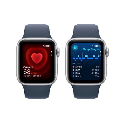 картинка Apple Watch SE 2023, 40 мм, цвет корпуса серебристый, ремешок серебристого цвета, размер M/L от маркетплейса TEMA.shop 7