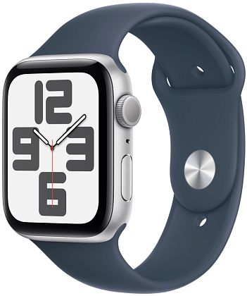 картинка Apple Watch SE 2023, 44 мм, цвет корпуса серебристый, ремешок серебристого цвета, размер M/L от маркетплейса TEMA.shop 1