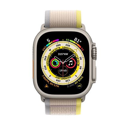 картинка Apple Watch Ultra GPS + Cellular, 49 мм, корпус из титана, ремешок бежево-желтого цвета, размер M/L от маркетплейса TEMA.shop 2