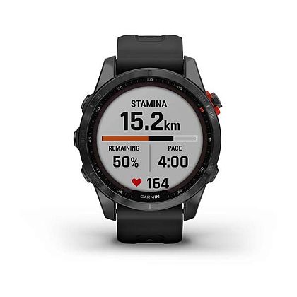 картинка Garmin Fenix 7S Solar, 42 мм, цвет корпуса черный, ремешок черного цвета от маркетплейса TEMA.shop 3