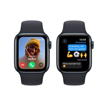 картинка Apple Watch SE 2023, 40 мм, цвет корпуса темная ночь, ремешок цвета темная ночь, размер S/M от маркетплейса TEMA.shop 5