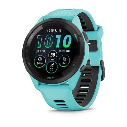 картинка Garmin Forerunner 265, 45 мм, цвет корпуса аква с ремешком цвета аква-черный от маркетплейса TEMA.shop 1