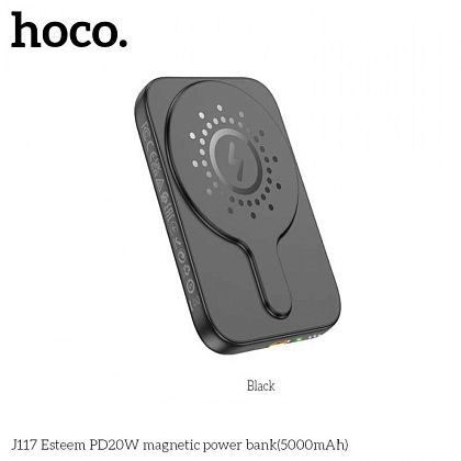 картинка Hoco J117 5000mAh Esteern PD20W Magnetic Wireless Charging Power Bank, черный от маркетплейса TEMA.shop 1