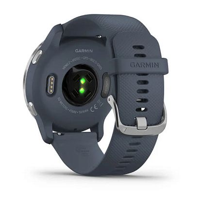 картинка Garmin Venu 2, 45 мм, цвет корпуса синий гранит, ремешок синего цвета, серебристый безель от маркетплейса TEMA.shop 5