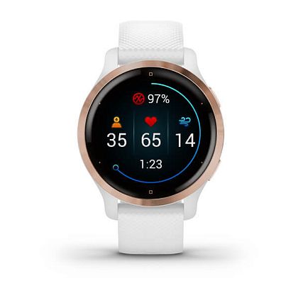 картинка Garmin Venu 2S, 40.4 мм, корпус и ремешок белого цвета, безель розове золото от маркетплейса TEMA.shop 2