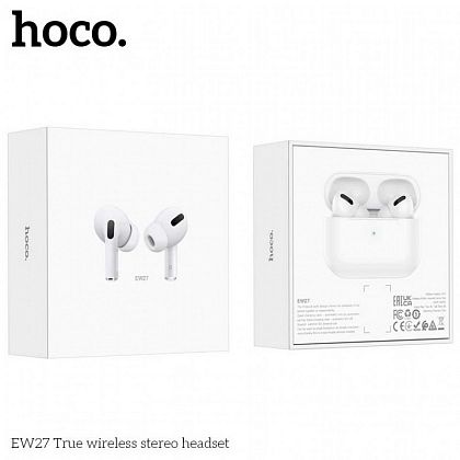 картинка Hoco EW27 True Wireless BT5.3 Headset, 4h, белый от маркетплейса TEMA.shop 2