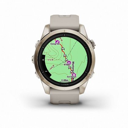 картинка Garmin Epix Pro (Gen 2) Sapphire, 42 мм, золотистый корпус, ремешок светло-песочного цвета от маркетплейса TEMA.shop 5