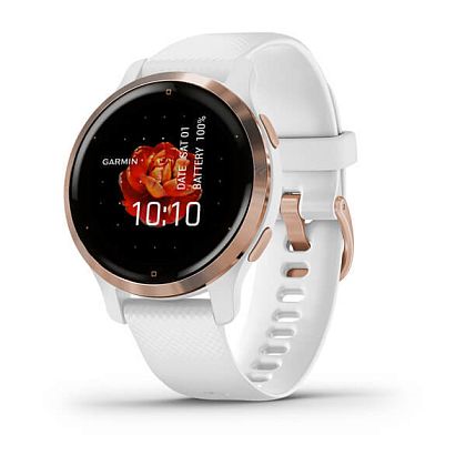 картинка Garmin Venu 2S, 40.4 мм, корпус и ремешок белого цвета, безель розове золото от маркетплейса TEMA.shop 1