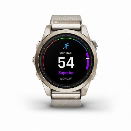 картинка Garmin Epix Pro (Gen 2) Sapphire, 42 мм, золотистый корпус, ремешко сливочного цвета от маркетплейса TEMA.shop 2