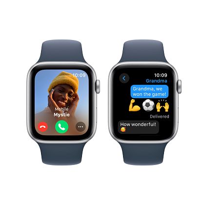 картинка Apple Watch SE 2023, 44 мм, цвет корпуса серебристый, ремешок серебристого цвета, размер M/L от маркетплейса TEMA.shop 6