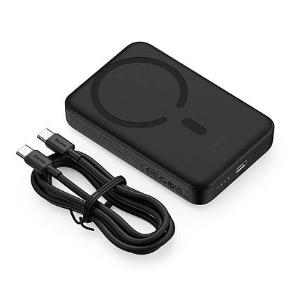картинка Baseus 10000mAh Magnetic Mini Wireless Fast Charge Power Bank 30W, PD30W, model PPCXM1030, черный от маркетплейса TEMA.shop 2