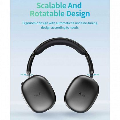 картинка Hoco W35 Air Triumph Wireless Headphones, 45hours, BT 5.3, TF, черный от маркетплейса TEMA.shop 5