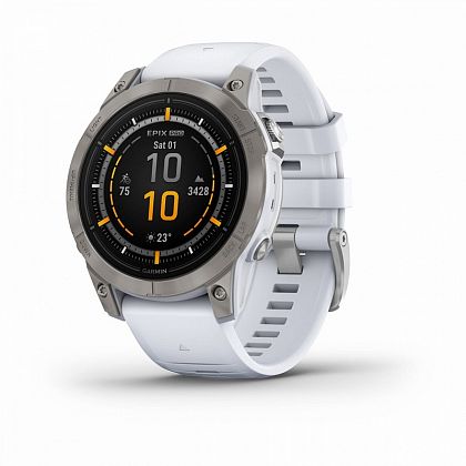 картинка Garmin Epix Pro (Gen 2) Sapphire, 47 мм, корпус белый, ремешок белого цвета от маркетплейса TEMA.shop 1